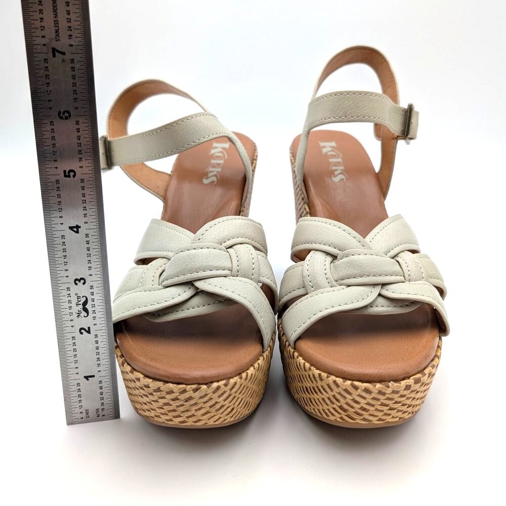 Korks Dee Wedge Platform Block Heel Sandals Women's off White Size US9M EU39.5 - Picture 10 of 11